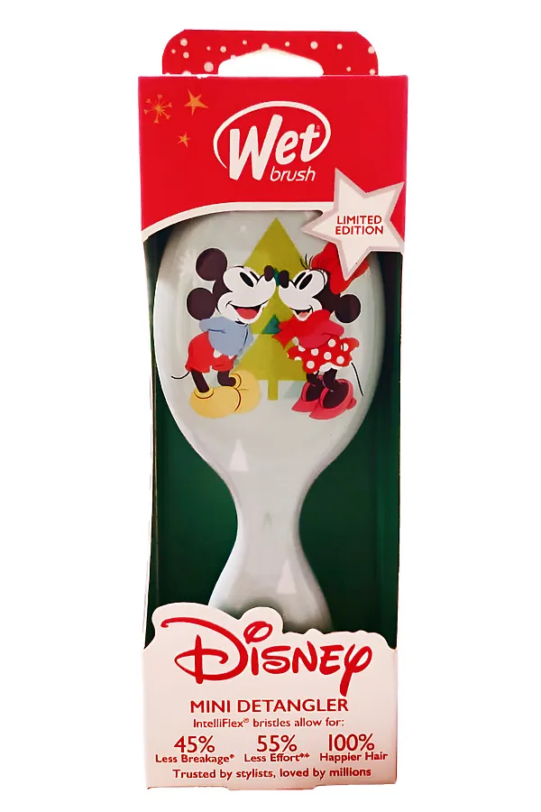 Wet Brush Расческа для спутанных волос мини / Holiday Joy Mini Detangler Holiday Couple BWR832MMWH KRISTALLER, белый - фото 1