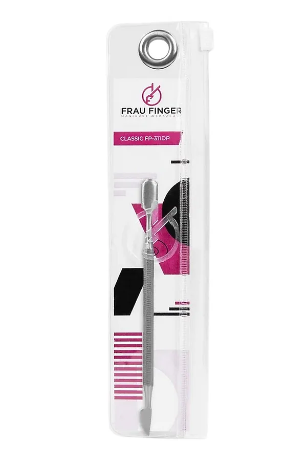 Frau Finger Пушер для маникюра двусторонний / Classic FP-311DP, матовый, 12 см KRISTALLER, серый - фото 1