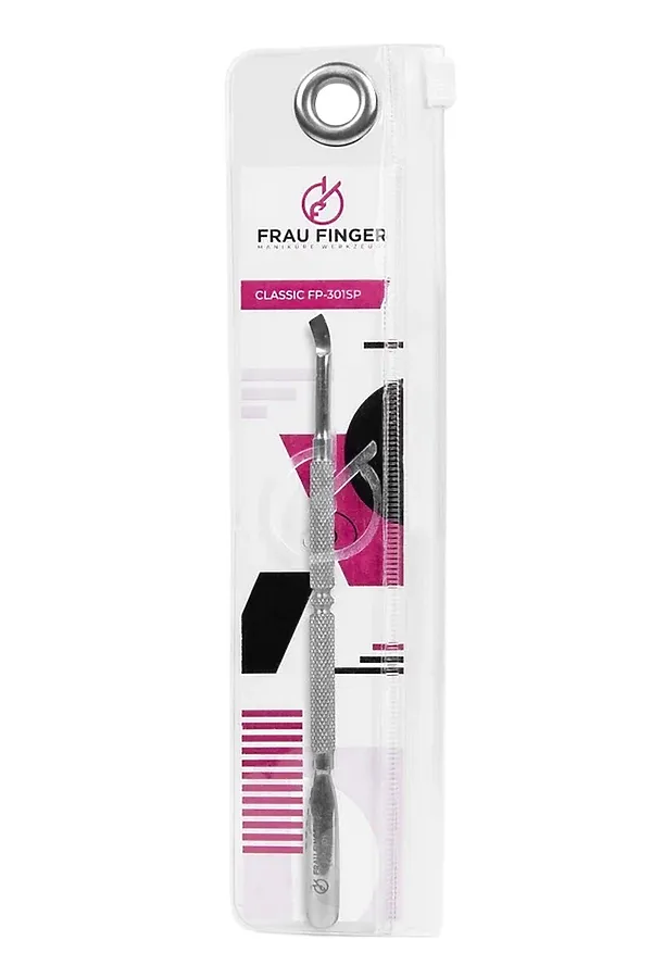 Frau Finger Пушер для маникюра двусторонний / Classic FP-301SP, глянцевый, 14 см KRISTALLER, серый - фото 1