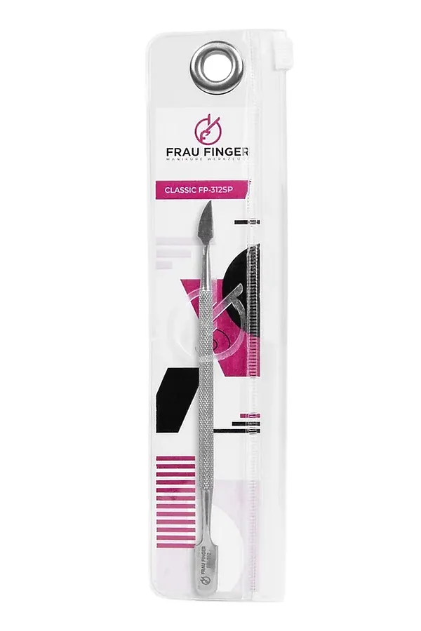 Frau Finger Пушер для маникюра двусторонний / Classic FP-312SP, глянцевый, 14 см KRISTALLER, серый - фото 1