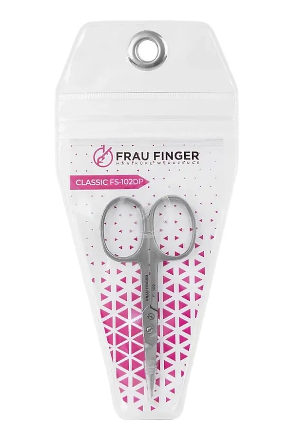 Frau Finger Ножницы маникюрные для ногтей изогнутые / Classic FS-102DP, матовые, ручная заточка, 9 см KRISTALLER, серый - фото 1