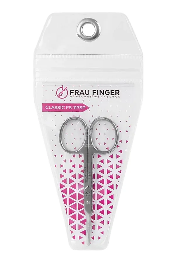Frau Finger Ножницы маникюрные для кутикулы прямые / Classic FS-117SP, глянцевые, ручная заточка, 10 см KRISTALLER, серый - фото 1
