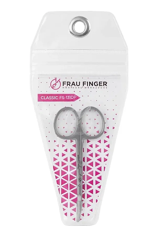 Frau Finger Ножницы маникюрные для кутикулы изогнутые / Classic FS-131DP, матовые, ручная заточка, 10 см KRISTALLER, серый - фото 1