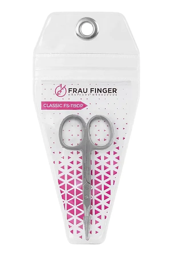 Frau Finger Ножницы маникюрные для кутикулы изогнутые / Classic FS-119DP, матовые, ручная заточка, 9,5 см KRISTALLER, серый - фото 1