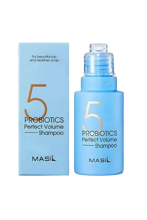 Masil Шампунь для объёма волос с пробиотиками / 5 Probiotics Perpect Volume Shampoo, 50 мл KRISTALLER, голубой - фото 1