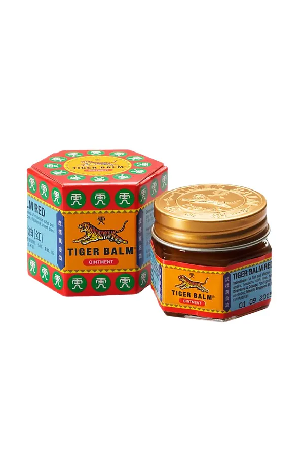 Tiger Balm Натуральный тигровый бальзам для тела Красный тигр / Red Ointment, 19,4 г KRISTALLER, оранжевый - фото 1
