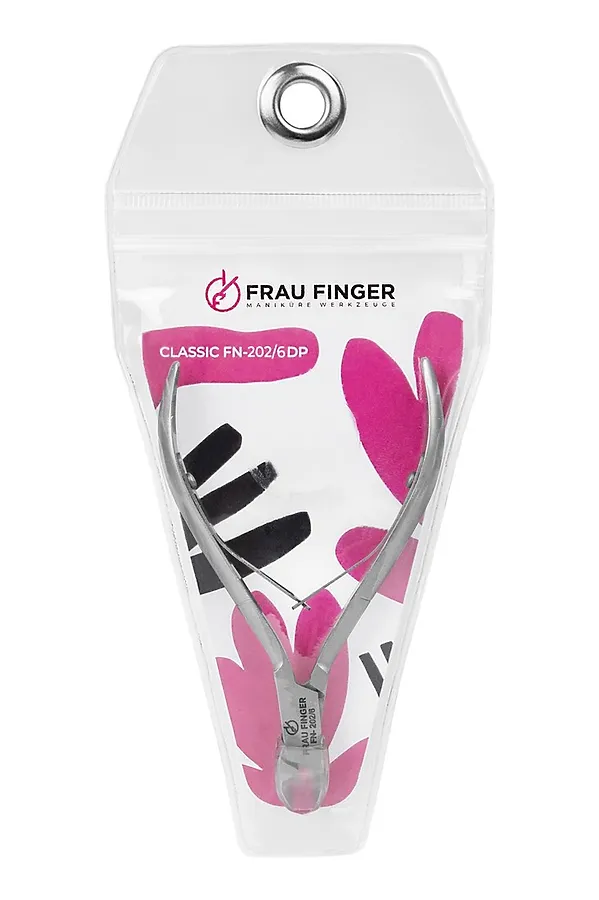 Frau Finger Кусачки маникюрные для кутикулы / Classic FN-202/6DP, двойная пружина, ручная заточка, 6 мм KRISTALLER, серый - фото 1