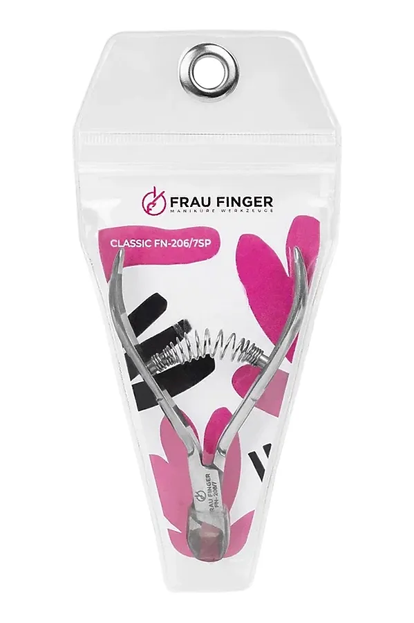 Frau Finger Кусачки маникюрные для кутикулы / Classic FN-206/7SP, спиральная пружина, ручная заточка, 7 мм KRISTALLER, серый - фото 1
