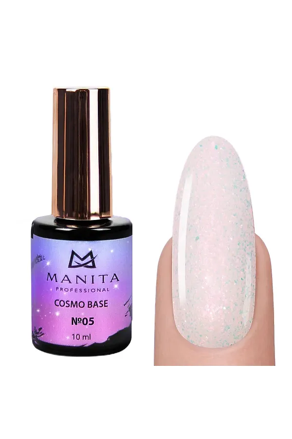 Manita Professional База для ногтей камуфлирующая с блестками №05 / Cosmo Base, 10 мл KRISTALLER, №05 - фото 1