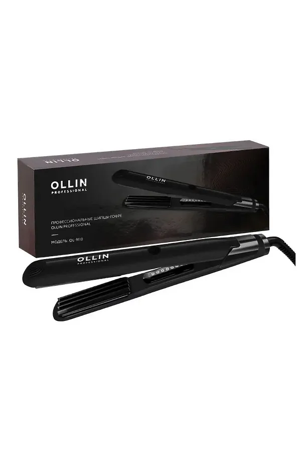 Ollin Профессиональные щипцы-гофре для волос OL-9110, крупный шаг, 38W KRISTALLER, черный - фото 1