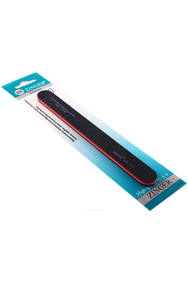 Zinger Пилка для ногтей абразивная прямая / Classic EF-01, 100/180 грит, черный KRISTALLER, черный - фото 1