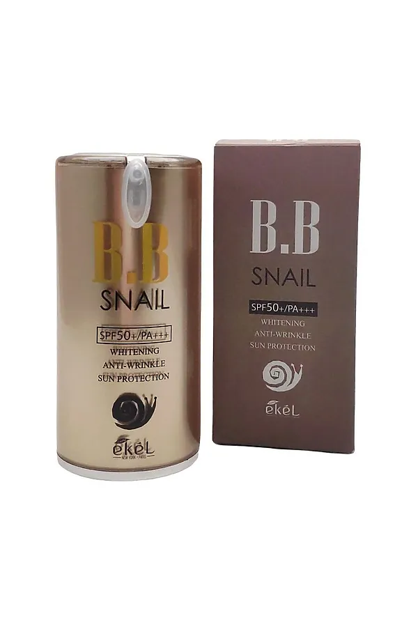 Ekel BB крем с экстрактом улитки для лица / BB Snail Cream SPF 23 Whitening Anti-Wrinkle Sun Protector 50+/PA (Pump), 50 мл KRISTALLER, телесный - фото 1