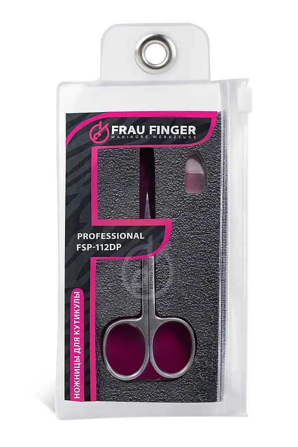Frau Finger Ножницы маникюрные для кутикулы изогнутые / Professional FSP-112DP, матовые, ручная заточка, 9 см KRISTALLER, серый - фото 1