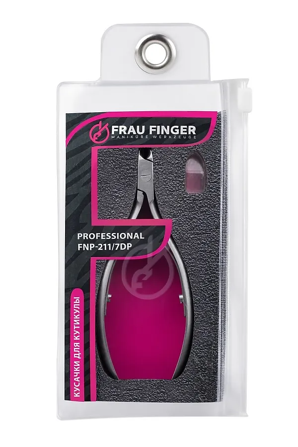 Frau Finger Кусачки маникюрные для кутикулы / Professional FNP-211/7DP, двойная пружина, ручная заточка, 7 мм KRISTALLER, серый - фото 1