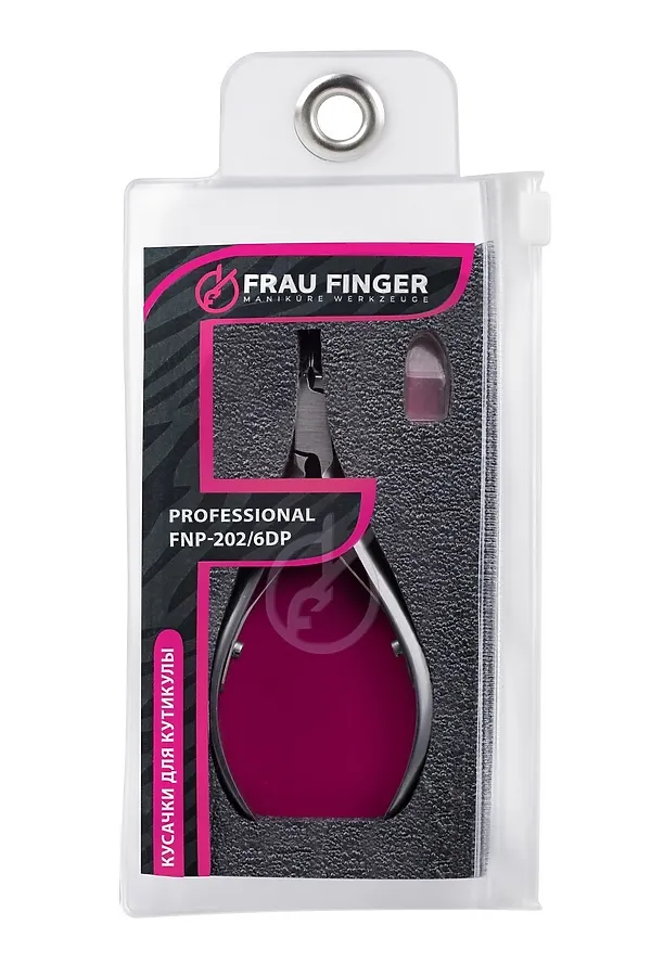 Frau Finger Кусачки маникюрные для кутикулы / Professional FNP-202/6DP, двойная пружина, ручная заточка, 6 мм KRISTALLER, серый - фото 1