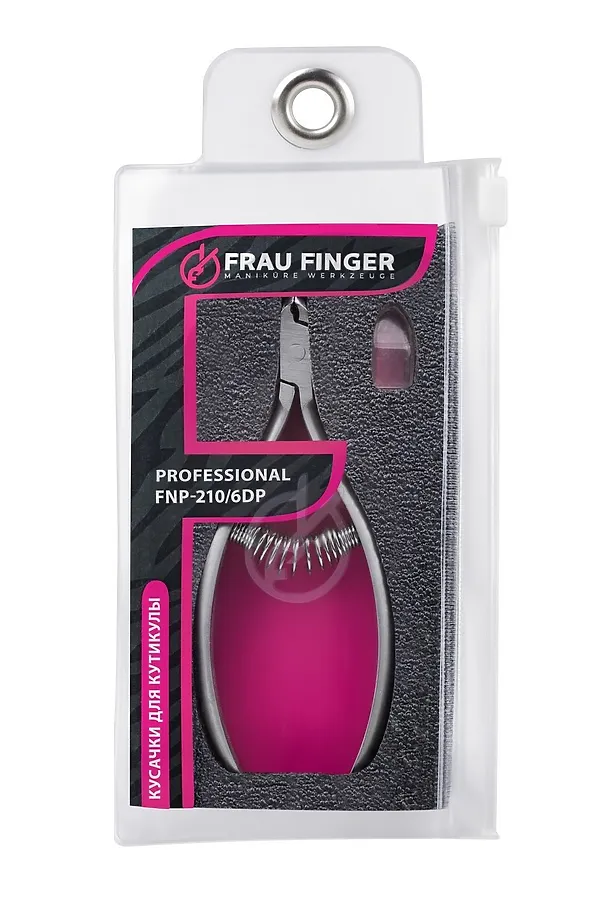 Frau Finger Кусачки маникюрные для кутикулы / Professional FNP-210/6DP, спиральная пружина, ручная заточка, 6 мм KRISTALLER, серый - фото 1