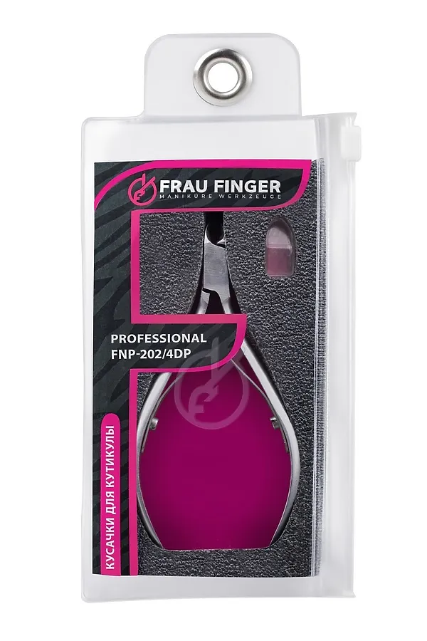 Frau Finger Кусачки маникюрные для кутикулы / Professional FNP-202/4DP, двойная пружина, ручная заточка, 4 мм KRISTALLER, серый - фото 1
