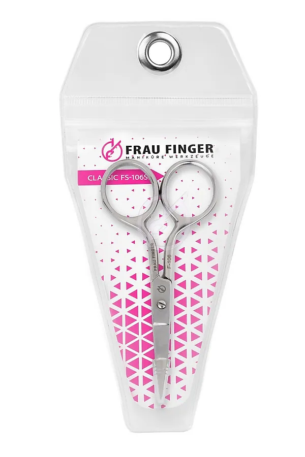 Frau Finger Ножницы маникюрные для ногтей изогнутые / Classic FS-106SP, глянцевые, ручная заточка, 9 см KRISTALLER, серый - фото 1