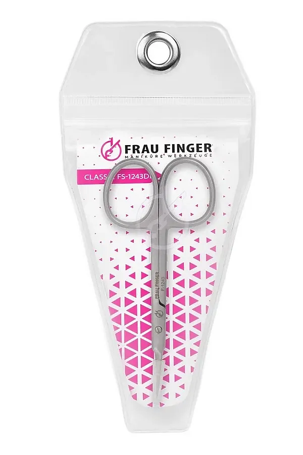 Frau Finger Ножницы маникюрные для кутикулы изогнутые / Classic FS-1243DP, матовые, ручная заточка, 10 см KRISTALLER, серый - фото 1