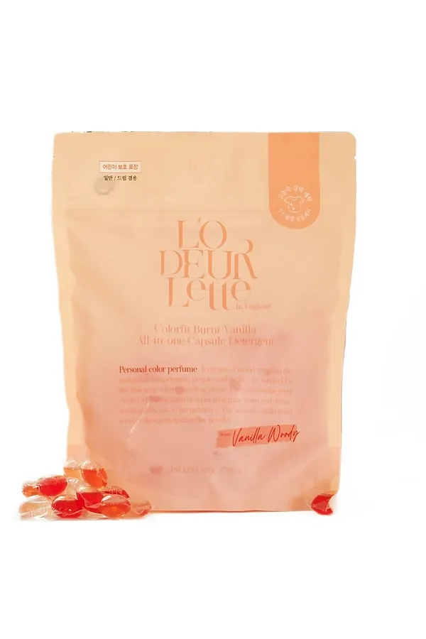 LODEURLETTE Капсулы для стирки белья с ароматом ванили / In England Colorfit Burnt Vanilla All in One Capsule Detergent, 17 г x 30 KRISTALLER, красный - фото 1