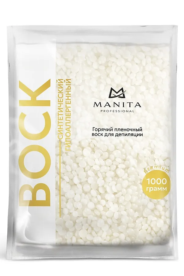 Manita Professional Воск для депиляции в гранулах синтетический, жемчуг, 100 г KRISTALLER, белый - фото 1