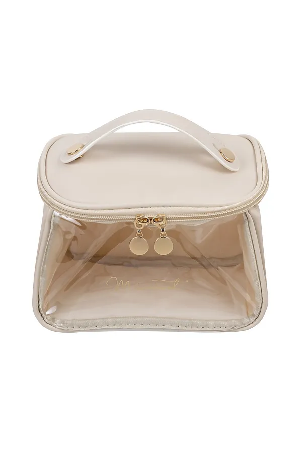 Kristaller Косметичка женская Elegant suitcase, кремовый KRISTALLER, кремовый - фото 1