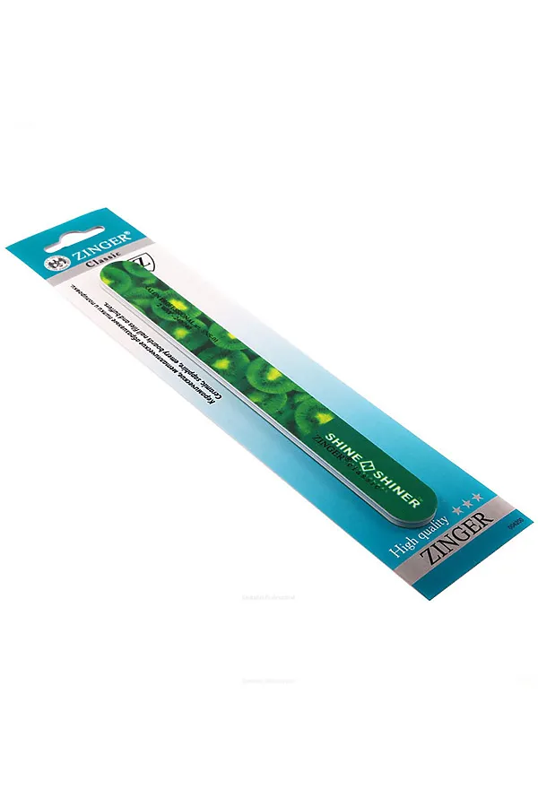 Zinger Пилка для ногтей абразивная прямая (с запахом киви) / Classic SNS-01, 240/240 грит, зеленый KRISTALLER, зеленый - фото 1