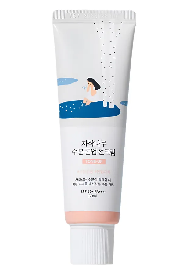 ROUND LAB Тонирующий солнцезащитный крем для лица с березовым соком / Birch Juice Moisturizing Tone-Up Sunscreen SPF50+ PA++++, 50 мл KRISTALLER, белый - фото 1