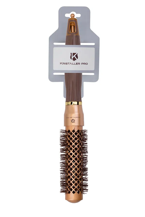 Kristaller Термобрашинг для укладки волос / Ceramic + Ionic TG-X16/25, 25 мм, коричневый KRISTALLER, коричневый - фото 1