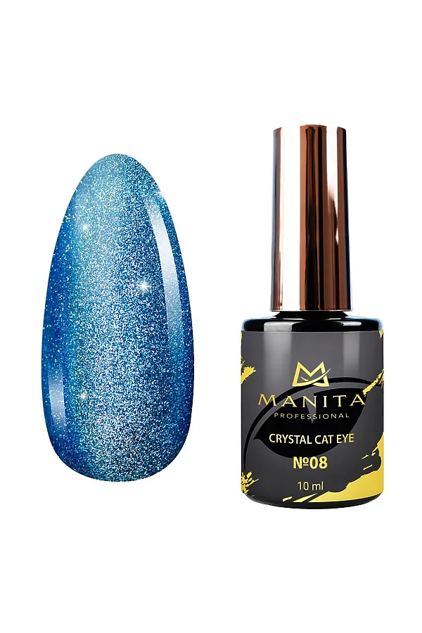 Manita Professional Гель-лак для ногтей с эффектом кошачьего глаза / Crystal Cat Eye №08, 10 мл KRISTALLER, №08 - фото 1