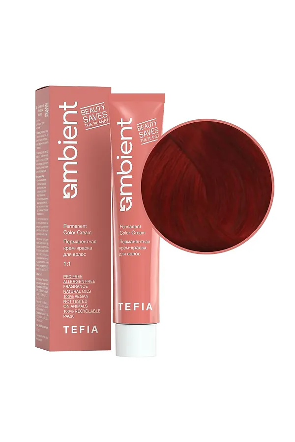 TEFIA  Ambient 7.5 Перманентная крем-краска для волос / Блондин красный, 60 мл KRISTALLER, блондин красный - фото 1