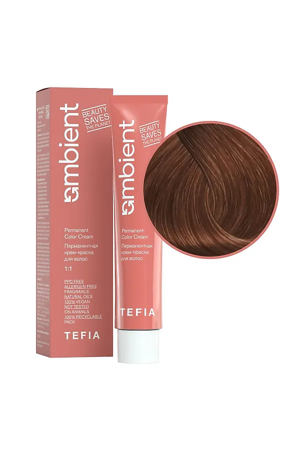 TEFIA  Ambient 8.83 Перманентная крем-краска для волос / Светлый блондин коричнево-золотистый, 60 мл KRISTALLER, светлый блондин коричнево-золотистый - фото 1