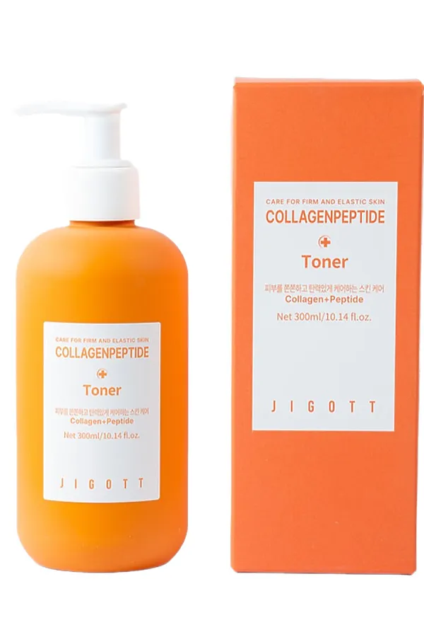 Jigott Тонер для лица с коллагеном и пептидами / Collagen + Peptide Toner, 300 мл KRISTALLER, прозрачный - фото 1