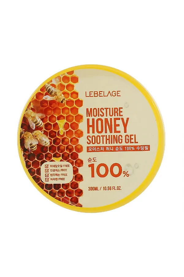 Lebelage Увлажняющий гель с медом / Moisture Honey 100% Soothing Gel, 300 мл KRISTALLER, прозрачный - фото 1