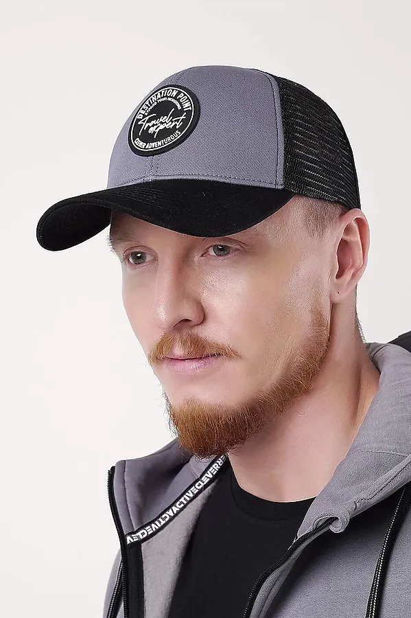 Бейсболка CLEVER, серый/чёрный - фото 1