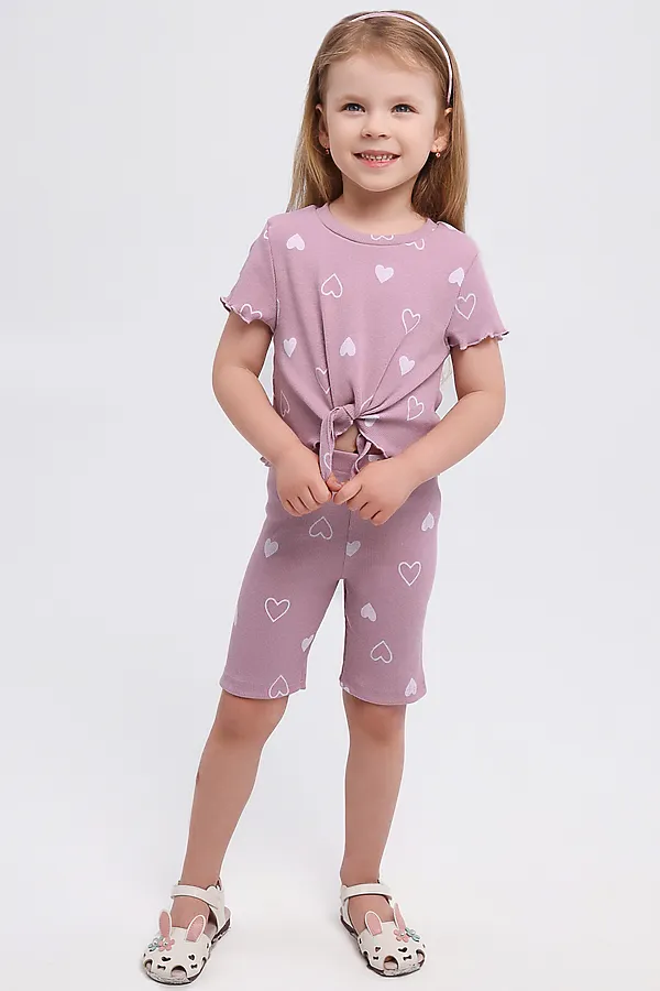 Комплект (Шорты+Футболка) YOULALA, розовый - фото 1