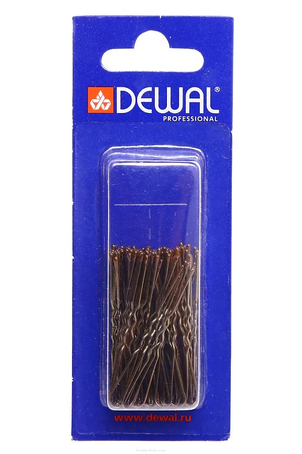 Dewal Шпильки для волос волна SLT45V-3/60, 45 мм, коричневый, 60 шт. KRISTALLER, коричневый - фото 1