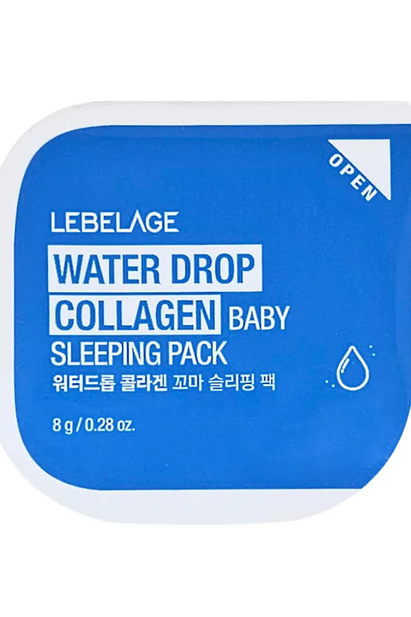 Lebelage Ночная маска для повышения эластичности кожи лица с коллагеном / Water Drop Collagen Baby Sleeping Pack, 8 г KRISTALLER, белый - фото 1