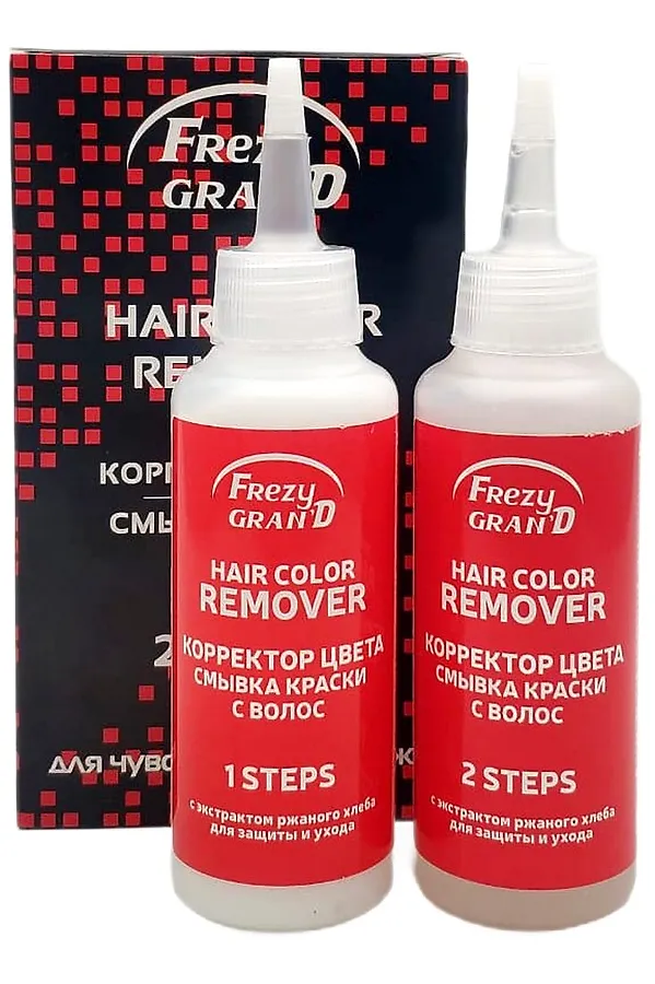 Frezy Grand Корректор цвета для удаления краски с волос / Hair Color Remover 2 steps, 125 мл x 2 KRISTALLER, белый - фото 1