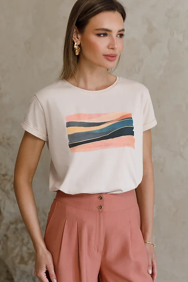 Футболка VILATTE WEAR, бежевый_soft touch - фото 1
