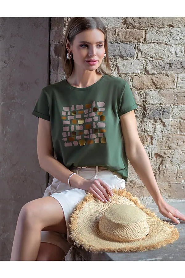 Футболка VILATTE WEAR, т.оливковый_блики - фото 1