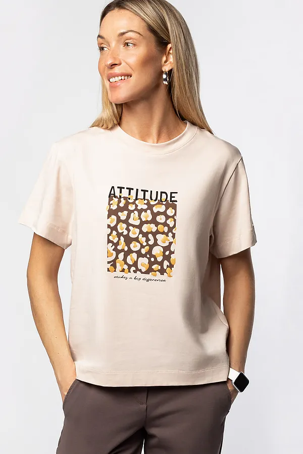 Футболка VILATTE WEAR, бежевый_attitude - фото 1