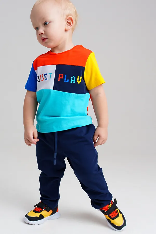 Комплект (Футболка+Брюки) PLAYTODAY, разноцветный - фото 1