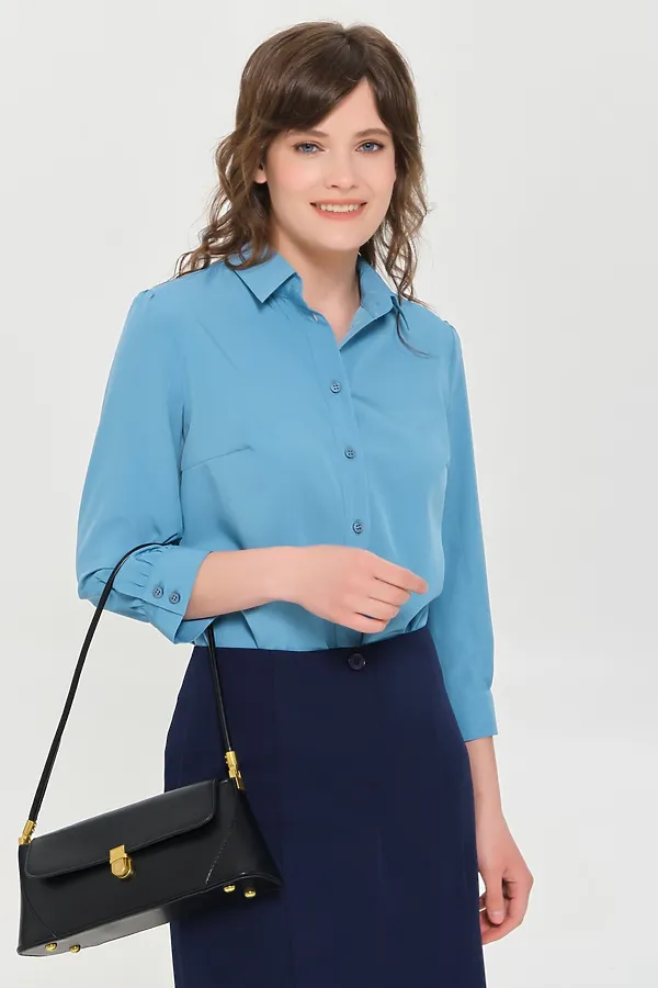 Блуза PRIZ, серо-голубой - фото 1