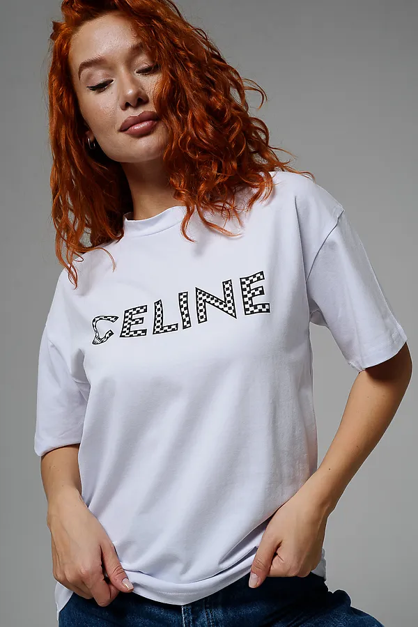 Футболка 8506/1 НАТАЛИ, белый+celine - фото 1