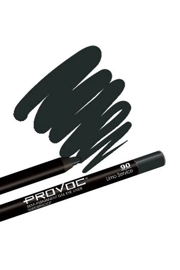 Provoc Гелевый карандаш-подводка для глаз водостойкий / Semi Permanent Gel Eye Liner №90 Limo Service, черный KRISTALLER, черный - фото 1