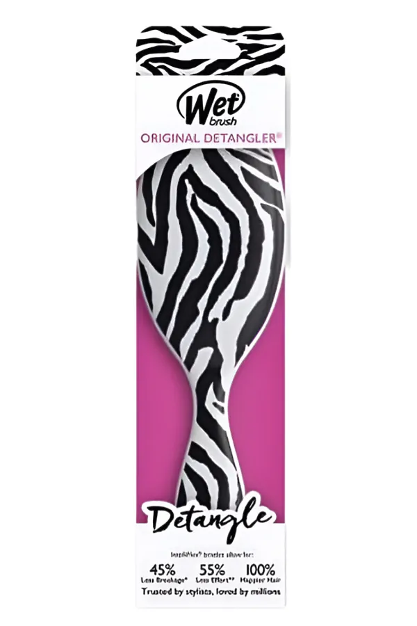Wet Brush Расческа для спутанных волос / Original Detangler Safari Zebra BWR830SAFZE, черно-белый KRISTALLER, черно-белый - фото 1
