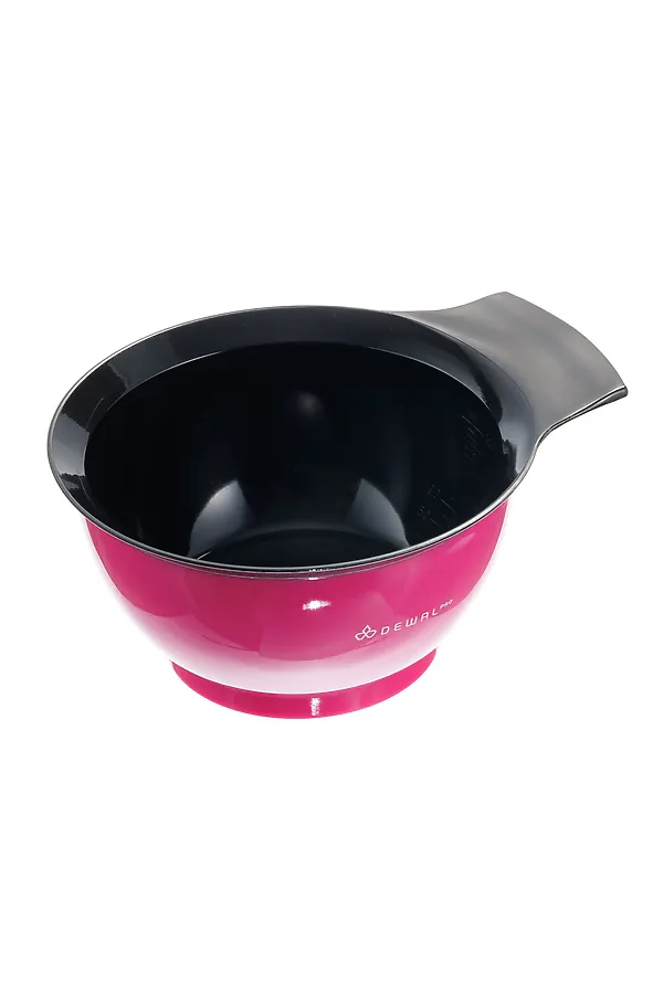 Dewal Чаша для смешивания краски с ручкой и прорезиненной вставкой T-006fuchsia, пластик, розовый, 330 мл KRISTALLER, розовый - фото 1