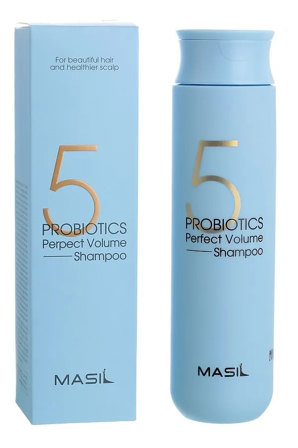 Masil Шампунь для объёма волос с пробиотиками / 5 Probiotics Perpect Volume Shampoo, 300 мл KRISTALLER, голубой - фото 1