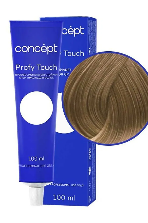Concept Profy Touch 8.7 Профессиональный крем-краситель для волос, тёмный бежевый блондин, 100 мл KRISTALLER, тёмный бежевый блондин - фото 1